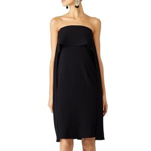 (TRINA TURK) 'Genuis' Popover Cape Black Dress